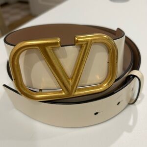 Valentino Nude Leather Belt